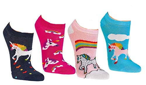 Mädchen Computermotive Sneaker Socken Kinder Sneakers-Söckchen Einhorn Computermotive ''3 Paar'' CH-183 von ch-home-design