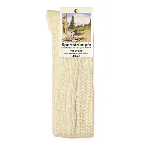 ch-home-design Kniebundhosen-Strümpfe Trachtenstrümpfe Natur für Damen und Herren 1 Paar (43-46, Natur) von ch-home-design