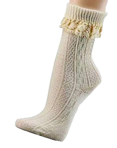 Umschlag-Söckchen im Landhaus-Stil Damen Trachten socken Natur CH-232 (35-38) von ch-home-design