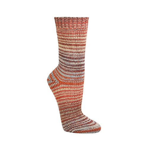 Wollsocken Skandinavien-Style wie handgestrickt, mit Umschlag für Damen&Herren CH-198 (35-38, Braun) von ch-home-design