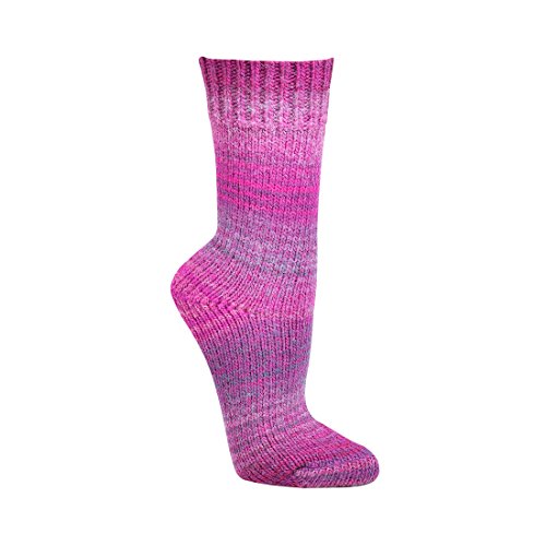 Wollsocken Skandinavien-Style wie handgestrickt, mit Umschlag für Damen&Herren CH-198 (39-42, Lila) von ch-home-design