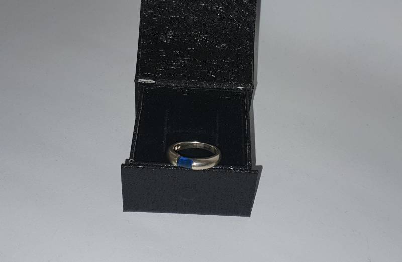 17, 6 Mm Silberring Mit Kristallstein Blau 925 Silber Sr152 von chainsio