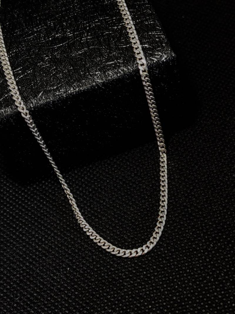 42 cm Panzerkette 925 Silber Flach Gefeilt 2, 5 Mm Karabinerverschluss Sk205 von chainsio