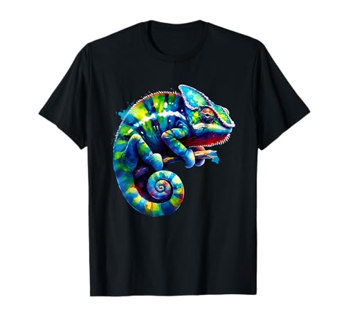 Chamäleon wasserfarbe leguan T-Shirt von chamäleonliebhaber chamäleon geschenk