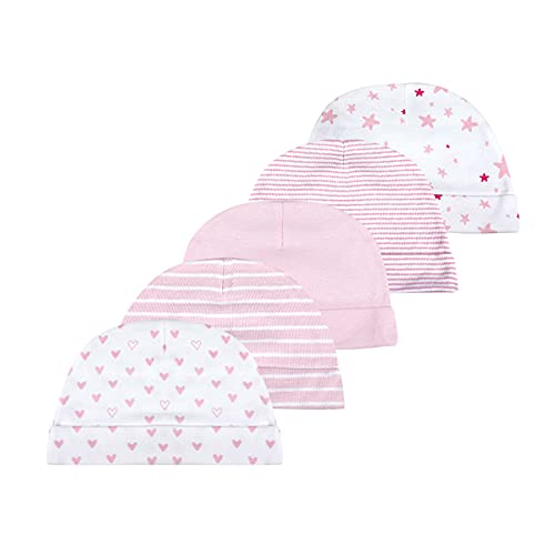 Baby Fäustlinge, Neugeborenes Set, 5 Paar Fäustlinge für Babys, Jungen, Mädchen, Alter 0-6 Monate, 100% Baumwolle (6 Monate, Rose hat) von chamie