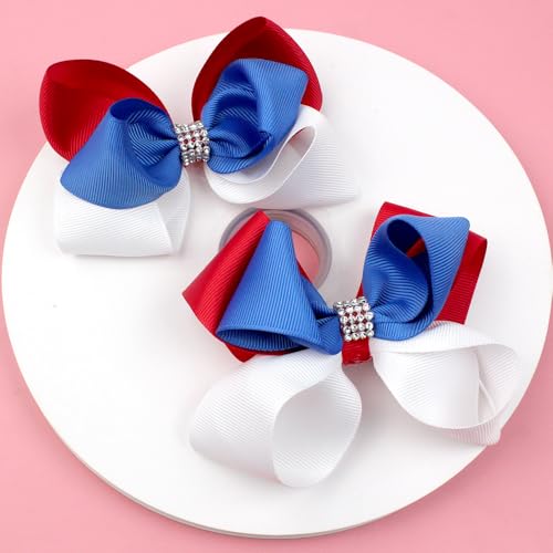 2 Pcs Mädchen Haarschmuck Set, Niedliche Schleifen Haar Clips, Weiche Haarschleifen-Clips,Kleinkinder Haarschleifen, für kleine Mädchen Kleinkinder Teenager Kinder (H) von champracer