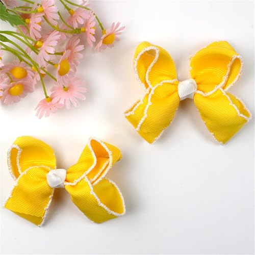 2 Stück Haarschleife Schleifen Haarspangen Haarschleife, Mehrfarbig Schleife Haarschmuck Haarklammern Haarclips für Mädchen Kinder (C) von champracer