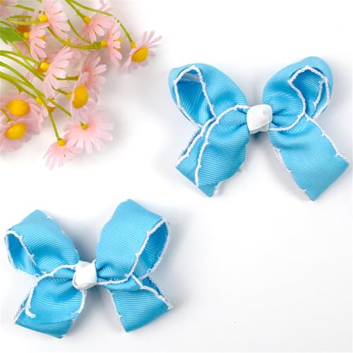 2 Stück Haarschleife Schleifen Haarspangen Haarschleife, Mehrfarbig Schleife Haarschmuck Haarklammern Haarclips für Mädchen Kinder (F) von champracer