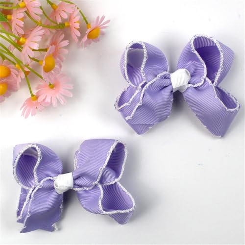 2 Stück Haarschleife Schleifen Haarspangen Haarschleife, Mehrfarbig Schleife Haarschmuck Haarklammern Haarclips für Mädchen Kinder (G) von champracer