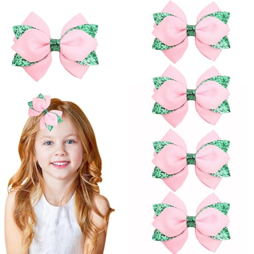 5 Stück Haarschleife Haarspangen, Rutschfeste Metall-Druckknöpfe Haarspangen, Haarschleifen aus Satin Haarspangen, für Mädchen Kinder Teenager Damen (C) von champracer