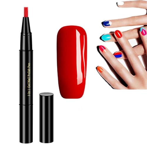 Gestufter Nagellackstift, Nagellackstift, 3 In 1 Bleistift Nagellack für Frauen Und MäDchen Keine Notwendigkeit für Externe Beschichtung, Nagellack Stift (A-1) von champracer
