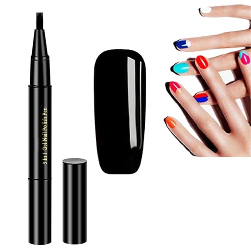 Gestufter Nagellackstift, Nagellackstift, 3 In 1 Bleistift Nagellack für Frauen Und MäDchen Keine Notwendigkeit für Externe Beschichtung, Nagellack Stift (D-4) von champracer