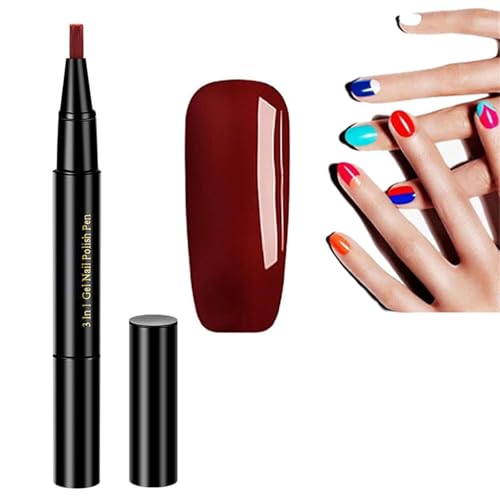 Gestufter Nagellackstift, Nagellackstift, 3 In 1 Bleistift Nagellack für Frauen Und MäDchen Keine Notwendigkeit für Externe Beschichtung, Nagellack Stift (E-5) von champracer