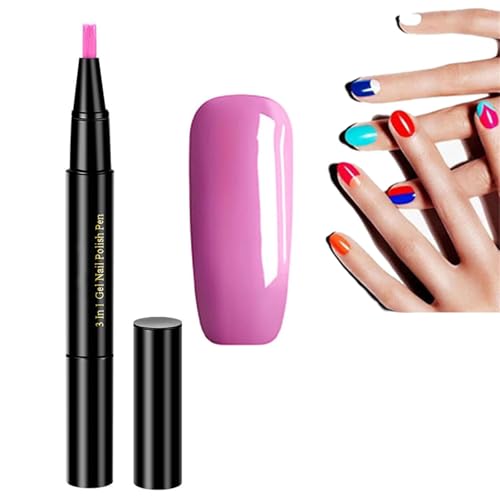 Gestufter Nagellackstift, Nagellackstift, 3 In 1 Bleistift Nagellack für Frauen Und MäDchen Keine Notwendigkeit für Externe Beschichtung, Nagellack Stift (J-7) von champracer