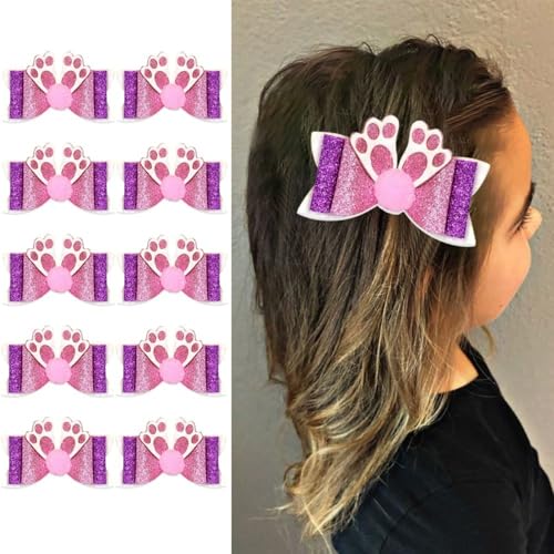 Haarspangen Ostern Party, Hasen Ohren Haarband Niedlich Kaninchen Haarbänder Osterhase Haarspangen Haargummis Mädchen Cartoon Kleine Kinder Erwachsene Kostüm Cosplay Zubehör (Tpy B,10 Stück) von champracer