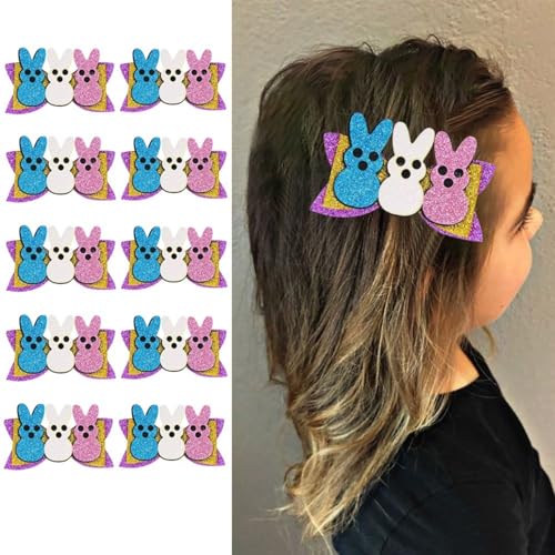 Haarspangen Ostern Party, Hasen Ohren Haarband Niedlich Kaninchen Haarbänder Osterhase Haarspangen Haargummis Mädchen Cartoon Kleine Kinder Erwachsene Kostüm Cosplay Zubehör (Tpy C,10 Stück) von champracer