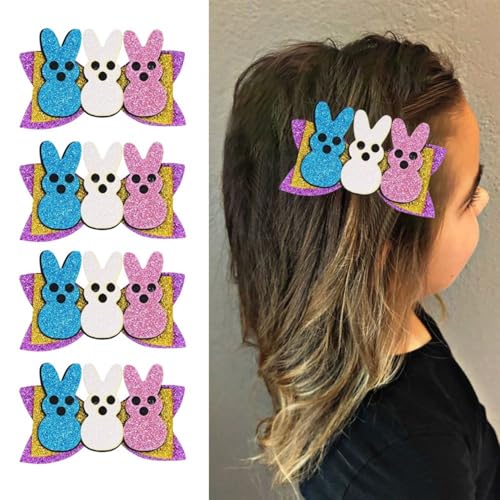 Haarspangen Ostern Party, Hasen Ohren Haarband Niedlich Kaninchen Haarbänder Osterhase Haarspangen Haargummis Mädchen Cartoon Kleine Kinder Erwachsene Kostüm Cosplay Zubehör (Tpy C,4 Stück) von champracer