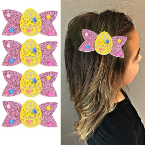 Haarspangen Ostern Party, Hasen Ohren Haarband Niedlich Kaninchen Haarbänder Osterhase Haarspangen Haargummis Mädchen Cartoon Kleine Kinder Erwachsene Kostüm Cosplay Zubehör (Tpy D,4 Stück) von champracer