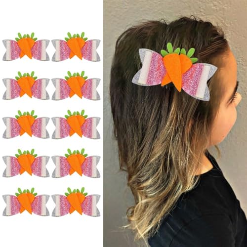 Haarspangen Ostern Party, Hasen Ohren Haarband Niedlich Kaninchen Haarbänder Osterhase Haarspangen Haargummis Mädchen Cartoon Kleine Kinder Erwachsene Kostüm Cosplay Zubehör (Tpy G,10 Stück) von champracer