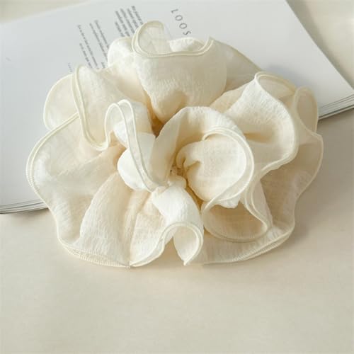 Scrunchies Haargummi Doppelschicht Haargummi Weich Elastisch Skrunschis Groß Für Frauen Mädchen Haarschmuck (beige,1 Stück) von champracer