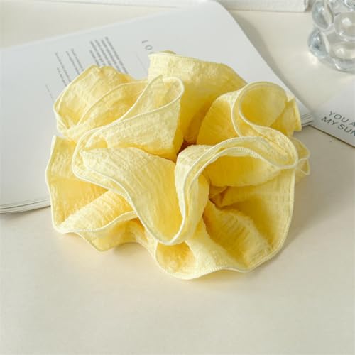 Scrunchies Haargummi Doppelschicht Haargummi Weich Elastisch Skrunschis Groß Für Frauen Mädchen Haarschmuck (gelb,2 Stück) von champracer