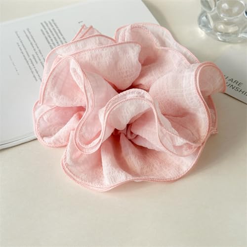 Scrunchies Haargummi Doppelschicht Haargummi Weich Elastisch Skrunschis Groß Für Frauen Mädchen Haarschmuck (rosa,2 Stück) von champracer