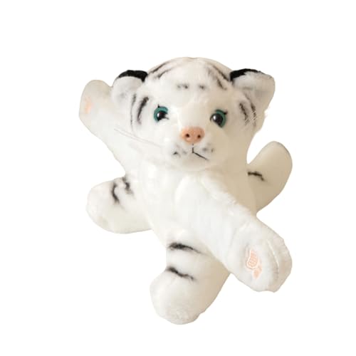 Tiger Kuscheltier Tiger Slap Armband Tiger Stofftier mit Schnapparmband Stofftier Slap Armband Geburtstagsgeschenk für Mädchen und Jungen (Weißer Tiger) von champracer