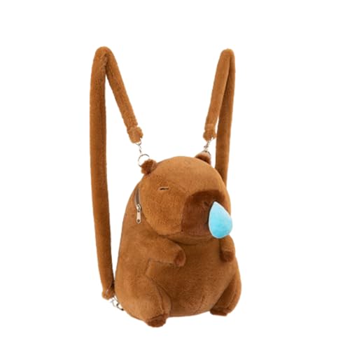 champracer Capybara Plüschtier Rucksack Capybara Rucksack Capybara Kuscheltier Plüsch Rucksack für Erwachsene Wasserschwein Kuscheltier Plüschtier Rucksack Kinder (Rotz) von champracer
