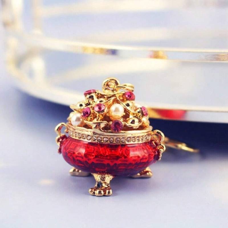 Handgemachte Vintage 1Pc Zinklegierung Gemalt Öl Strass Dekoriert Schlüsselanhänger Mit Bunten Barren Glückliche Münze Design von chandonnetjonah