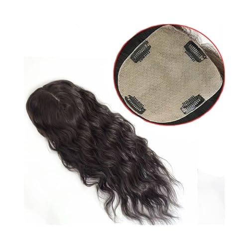 Langhaarperücke, Real Person – Kopfbedeckung ohne Armreif, 15 x 16 cm, atmungsaktive Spitze an der Unterseite, geeignet for Frauen mit dünnem Haar(12 inch) von changgengyi