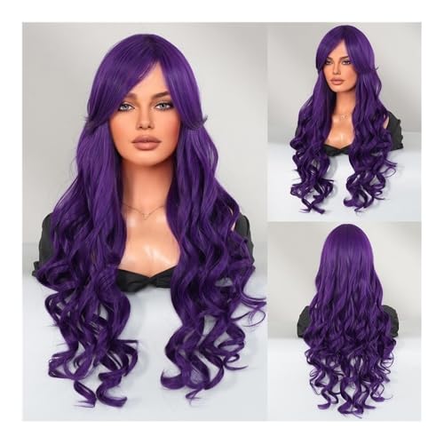 Perücken Perücke Meerjungfrau verkleiden sich langes lockiges Haar eisblauer Farbverlauf Meerjungfrau Cosplay Perücke(Mermaid dark night purple) von changgengyi