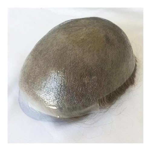 Toupet-Haar für Männer, Haaransatz Dünne Haut Basis Schleife Ersatz System Menschliches Haar Männer Toupet Kapillare Prothese Haar Teile for Männliche Perücke(Jet Black,6x8) von changgengyi