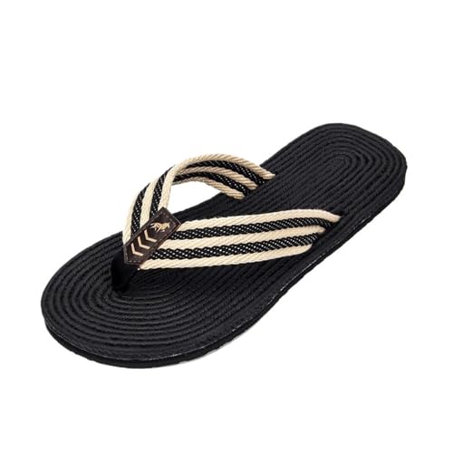 changgengyi Duschpantoffel, Atmungsaktive Flip-Flops for Herren – leichte Strandsandalen for Spaziergänge im Sommer im Freien(Black,42 EU) von changgengyi