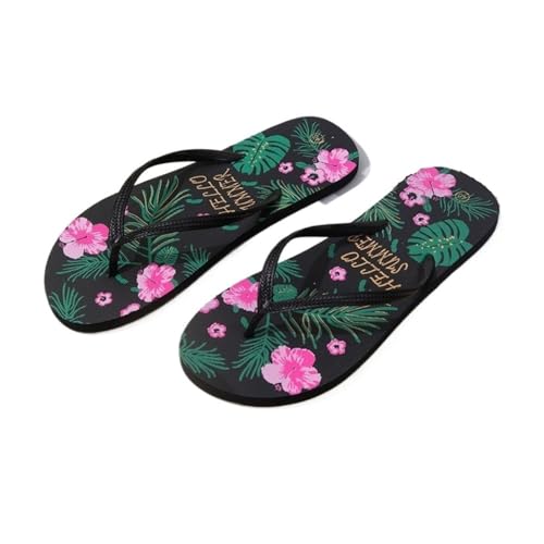 changgengyi Duschpantoffel, Bequeme Flip-Flops for Damen for Strand & Zuhause – Leichte Sandalen(Black,38 EU) von changgengyi