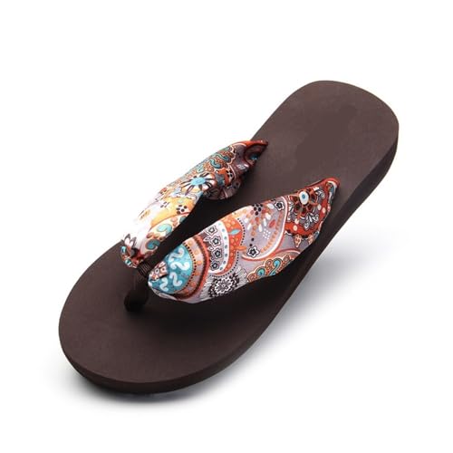 changgengyi Duschpantoffel, Damen Sommer Flip Flops - Dicke weiche Eva Hausschuhe, lässige Sandalen for drinnen und draußen(Coffee,38 EU) von changgengyi