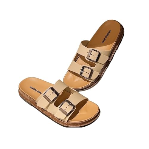 changgengyi Duschpantoffel, Damen-Sommerpantoffeln, Verstellbar, Weiche Sohle, Flache Sandalen(37 EU) von changgengyi