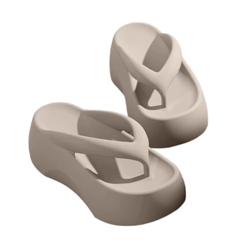 changgengyi Duschpantoffel, Flip-Flops mit 7 cm dicker Sohle for Damen, bequeme Sommersandalen for Strand und Outdoor(Gray,40 EU) von changgengyi