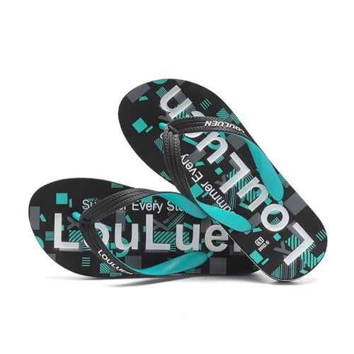 changgengyi Duschpantoffel, Herren Gummi Flip-Flops Sommer Casual Sandalen Outdoor Hausschuhe(Green,44 EU) von changgengyi