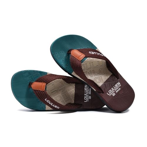 changgengyi Duschpantoffel, Herren Sommer Freizeitsandalen - Atmungsaktive Strandpantoffeln mit bequemer Sohle(Brown,41 EU) von changgengyi