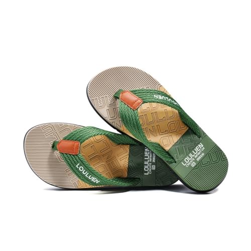 changgengyi Duschpantoffel, Herren Sommer Freizeitsandalen - Atmungsaktive Strandpantoffeln mit bequemer Sohle(Green,45 EU) von changgengyi