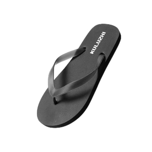 changgengyi Duschpantoffel, Herren Strand Flip Flops - Sommersandalen mit weicher Sohle und bequemem(Black,42 EU) von changgengyi