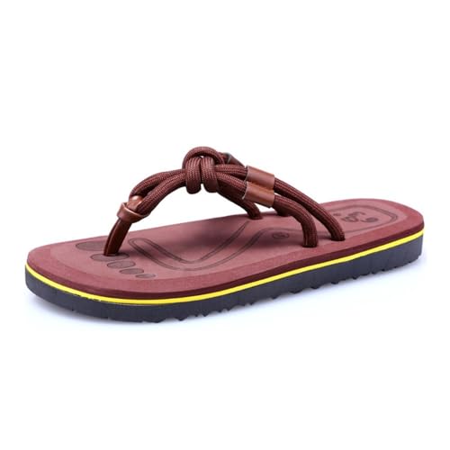 changgengyi Duschpantoffel, Paar-Strand-Flip-Flops for Damen, Sommer-Clip-On-Sandalen, lässige Hausschuhe(Brown,45 EU) von changgengyi