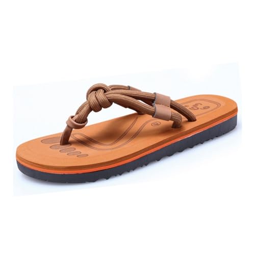 changgengyi Duschpantoffel, Paar-Strand-Flip-Flops for Damen, Sommer-Clip-On-Sandalen, lässige Hausschuhe(Khakis,40 EU) von changgengyi
