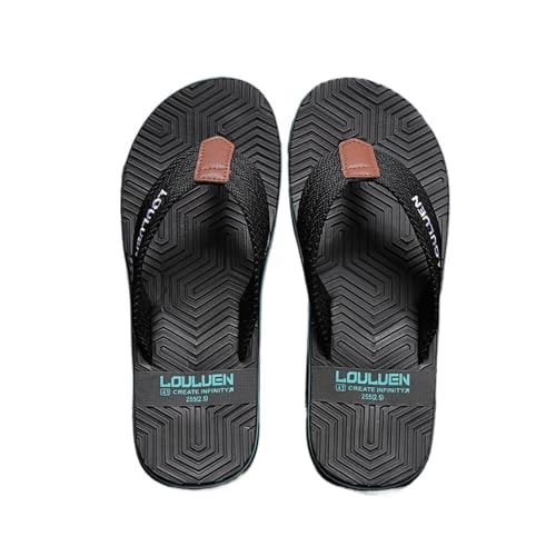 changgengyi Duschpantoffel, Sommer-Flip-Flops for Herren – Bequeme Strandsandalen for Spaziergänge im Freien und am Pool(Black,43 EU) von changgengyi