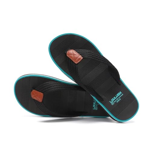changgengyi Duschpantoffel, Sommer-Flip-Flops for Herren – Bequeme Strandsandalen for draußen(Black,45 EU) von changgengyi
