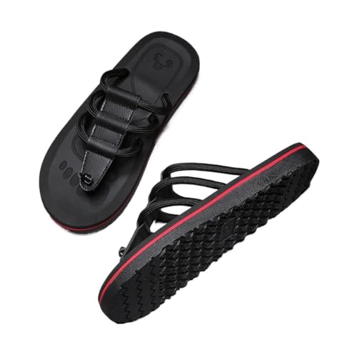changgengyi Duschpantoffel, Sommer-Flip-Flops for Herren – Leichte EVA-Strandsandalen & Freizeit-Hausschuhe(Black,45 EU) von changgengyi