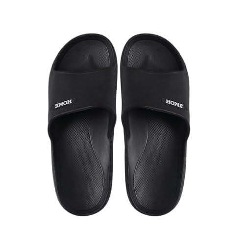 changgengyi Duschpantoffel, Sommer for Herren in großen Größen – Badezimmer-Sandalen mit dicker Sohle(Black,50EU) von changgengyi
