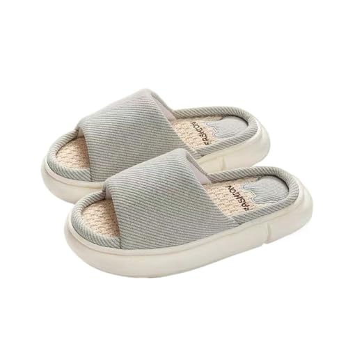 changgengyi Duschpantoffel, Unisex-Hausschuhe aus Leinen mit dicker Sohle for Komfort im Haus(Green,43 EU) von changgengyi