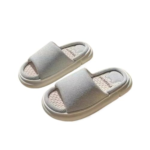 changgengyi Duschpantoffel, Unisex-Hausschuhe aus Leinen mit dicker Sohle for Komfort im Haus(Lightgray,44 EU) von changgengyi