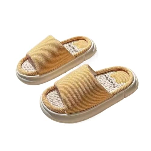 changgengyi Duschpantoffel, Unisex-Hausschuhe aus Leinen mit dicker Sohle for Komfort im Haus(Yellow,36 EU) von changgengyi